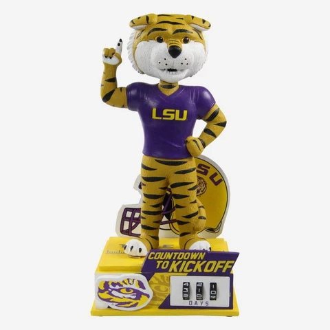 Mike the Tiger LSU Tigers Countdown to Kickoff Mascot Bobblehead New In Box Cover