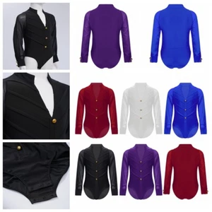 Kids Boys Unitard Figure Skating Rompers Gymnastic Leotard Practice Bodysuit - Picture 1 of 70