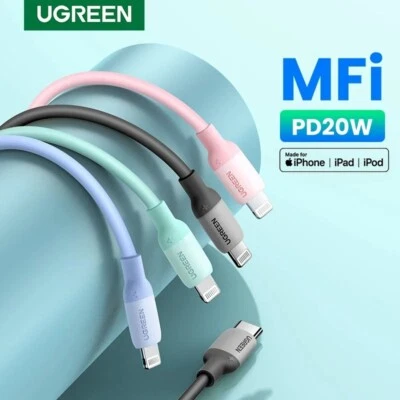 UGREEN MFi-Certified 20W PD USB C to Lightning Silicone Cable iPhone 14 13 12 11 - Image 1 of 4