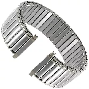 20-24mm Milano Brushed/Shiny Stainless Steel Mens Expansion Band Long 177660 - Picture 1 of 4