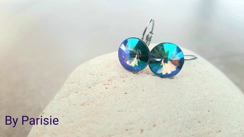 Pendientes colgantes Paradise Shine Crystal Rivoli acero inoxidable joyería de cumpleaños  Foto 1 de 4