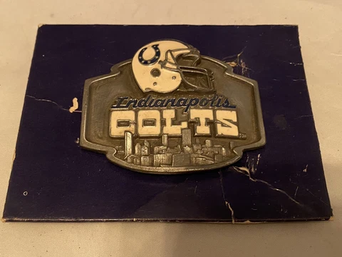 Vintage Indianapolis Colts Belt Buckle 1988 Siskiyou Limited Edition NOS Cover