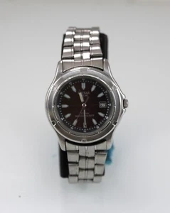 Pulsar Reloj Solar Hombre V145-0A50 Acero Inoxidable St 100m Negro Fecha NO FUNCIONA - Imagen 1 de 6