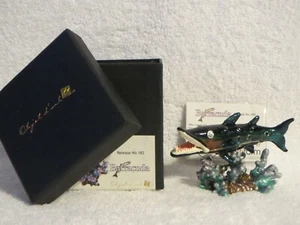 Bejeweled Work of Art Enamel Austrian Crystal Barracuda Fish Figure Trinket Box - Picture 1 of 9