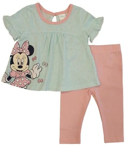 Disney ☆ Minnie Mouse Baby Mädchen Schlag Top & Leggings Set ☆ Größen 0-9 Monate - Bild 1 von 1