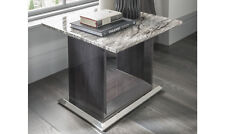 Grey Marble Top Lamp / End Table W60cm x D60cm x H48.5cm ELLA