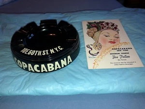 COPACABANA NYC VINTAGE UNUSED, BAKELITE ASHTRAY & POSTCARD CIRCA 1950 - Picture 1 of 6