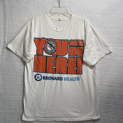 Vtg Florida Marlins Stadium Promo Shirt Mens Large White Anvil Short Sleeve Cover