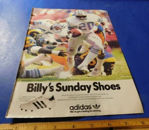Detroit Lions Billy Sims Adidas Vintage Anzeige aus Magazin 1981 - Bild 1 von 2