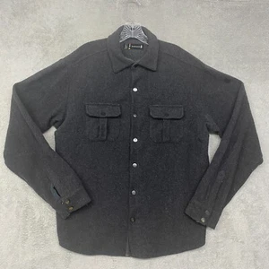 Smartwool Jacket Mens Large Gray Anchor Shirt Shacket Flannel Wool Outdoor Snap - Picture 1 of 11