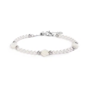 MARLU Bracciale PERLE CON ROSE IN MADREPERLA 15BR098-W - Foto 1 di 2