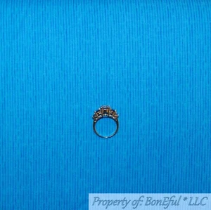 BonEful Fabric FQ Cotton Quilt Blue Teal Aqua Med Tone Tonal Stripe Blender SALE - Picture 1 of 12