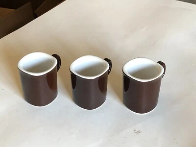 CRATE AND BARREL CHOCOLATE BROWN DEMITASSE ESPRESSO CUPS SET OF 3  - Image 1 of 4