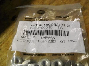 Seadoo Hex Nut 12-28 Part Number 250100015 - Picture 1 of 2