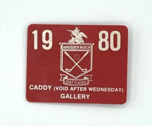 Vintage 1980 Anheuser Busch Golf Classic Caddie Gallery Course Badge Pin - Picture 1 of 4