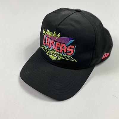 Los Angeles Lakers Hat Cap Snap Back Mens One Size Black NBA Basketball New Era - Image 1 of 4