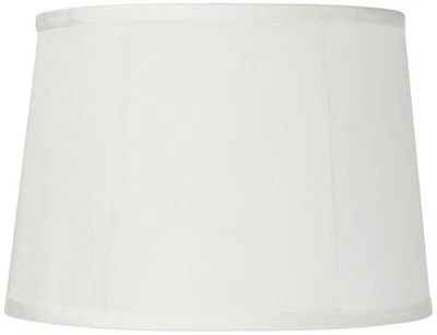 Pantalla de lámpara de tambor cónico blando redondo blanco roto 12" superior x 14" bot. x 10" de alto Foto 1 de 4
