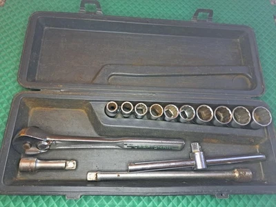 Juego de enchufes de 1/2 accionamiento Craftsman de colección - Serie V- Crown Logo Permanex estuche incompleto Foto 1 de 4