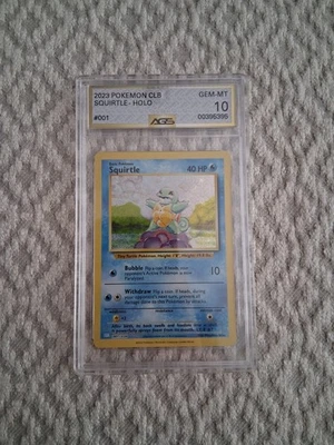 Pokemon Trading Card Game Classic Squirtle CLB 001/034 AGS Gem-MT 10 Holo 2023 - Image 1 of 4
