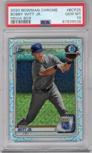 BOBBY WITT JR 2022 BOWMAN CHROME MEGA BOX MOJO REFRACTOR 1ST RC #BCP-25 PSA 10 - Picture 1 of 2