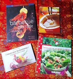 Lot 4 livres Barbecue - Plancha - Pierrade - Fondue - Brochettes - Pique-nique - Picture 1 of 11
