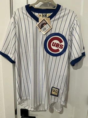 Camiseta de los Chicago Cubs #14 Ernie Banks Hecha en EE. UU. Colección Majestics Cooperstown Foto 1 de 3