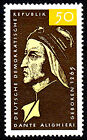 Niemcy NRD stemplowane Dante Alighieri Włochy pisarz poeta / 1644