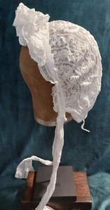 Kopfschmuck Vendee Antik Spitze Tüll Bestickt Anfang Xxème - Bild 1 von 5