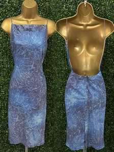 GANT BLUE SPARKLY OPEN BACK DRESS SIZE LARGE - Picture 1 of 12