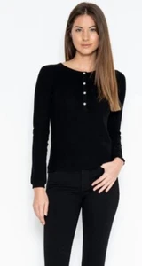 Maglione One Grey Day Sterling Henley manica lunga nero taglia extra small nuovo con etichette - Foto 1 di 15