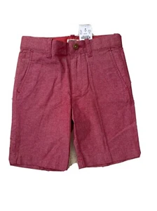 NWT! J. Crew Crewcuts Boys Chino Shorts - Sz 6 Red Cotton Adjustable Waist - Picture 1 of 5