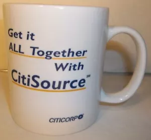 RARE Citicorp CITISOURCE "GET IT ALL TOGETHER WITH CITISOURCE" Coffee mug 165 - Picture 1 of 7