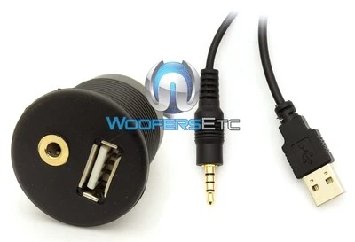 MONTAJE EMPOTRADO USB AUX 3.5MM 1/8" CONECTOR PARA AURICULARES MONTAJE EN TABLERO TABLERO BASE ENTRADA Foto 1 de 3