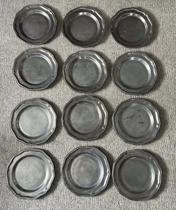 Set of 12 York Metalcrafters Queen Anne 8.5" Salad Plates NICE! - Picture 1 of 8
