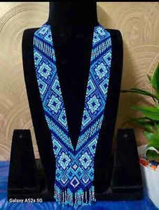 Handmade Necklace Seed Bead Boho American Style Nativ Beaded Multi Strand - Picture 1 of 2