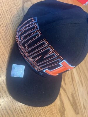 Vintage University Of Illinois Fighting Hat Cap Top Of The World Flex M/L Black - Image 1 of 4