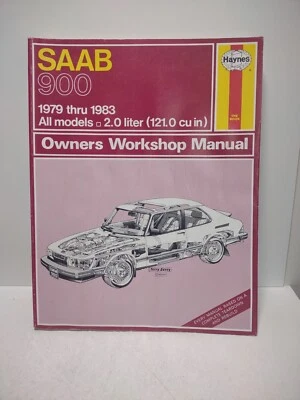 Saab 900 Haynes Manual de taller del propietario 1979-83 2,0 L cubierta arrugada húmeda Foto 1 de 4