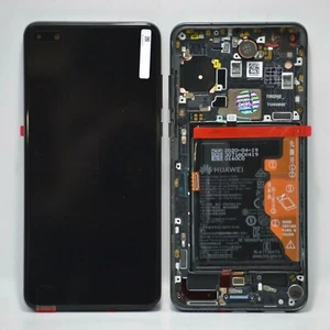 Genuine Huawei P40 (ANA-NX9, LX4) LCD Assembly +Frame +Battery 02353MFA Black - Picture 1 of 1