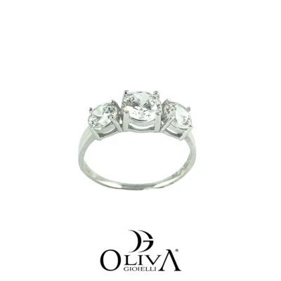 ANELLO TRILOGY DA DONNA IN ARGENTO 925 FIDANZAMENTO PROMESSA AN51/14 - Immagine 1 di 4