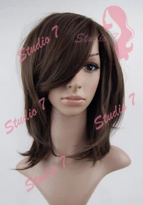 W196 Brown Mid Length Sythetic Straight Wig - studio7-uk  - Picture 1 of 6