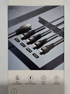 Super Fast Charging Cable For iPhone/Type C/Micro - Picture 1 of 3