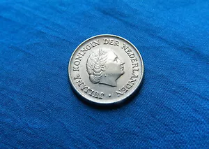 1954 Netherlands 25 Cents Coin *AU+* - Picture 1 of 2