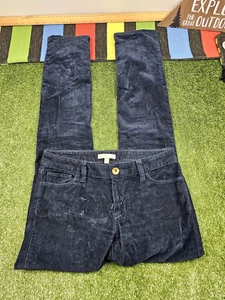 Banana republic women corduroy pants size 27 tall slim fit straight dark blue - Picture 1 of 11