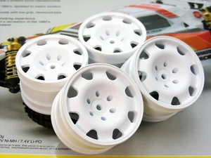 Kyosho OPTIMA MID OTH246W Complete White 4WD Buggy Wheel Set Vintage TURBO SE OP - Picture 1 of 4