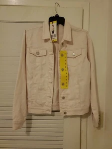 Women's Buffalo Knit Stretch Denim Jacket, Light Pink, Size Small NWT - Picture 1 of 7