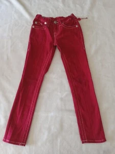 Size 7 Boys True Religion Hallo Mid Rise Super Skinny Red Pants - Picture 1 of 8