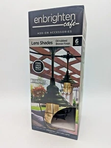 Oil-Rubbed Bronze Cage Cafe Light Shade for Enbrighten Cafe Lights (6-Pack) - Picture 1 of 2