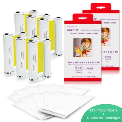 Canon KP-108IN Ink and Paper for Selphy CP Serie Photo Printers CP1300 CP900 Lot - Image 1 of 4