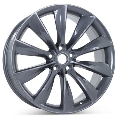New 21" x 8.5" Front Wheel for Tesla Model S 2012-2017 Gray Rim 98727 - Image 1 of 4