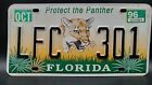 Florida State "Protect the Panther" License Plate LFC 301 Expired 1996